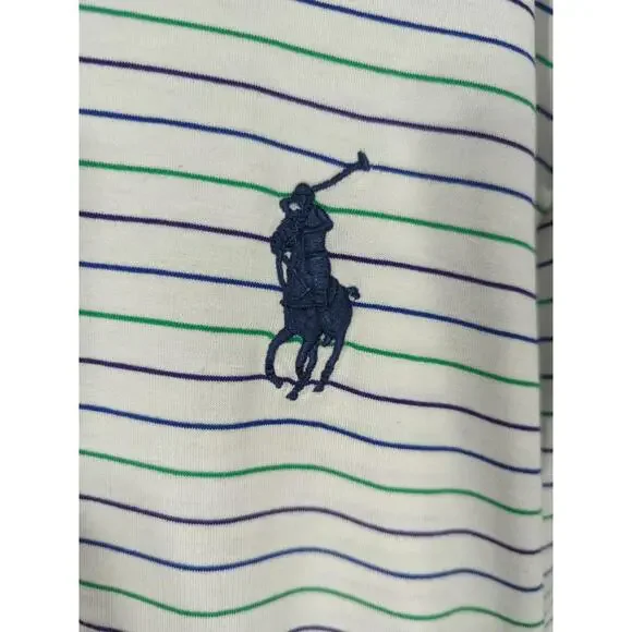 Polo Ralph Lauren Striped Pattern Collared Polo Shirt XL Short Sleeve 100 Cotton - Picture 4 of 9